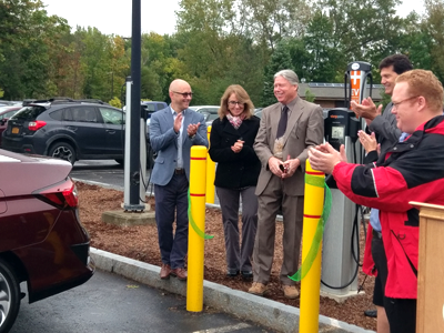 Town of DeWitt ribbon-cutting at new EV charging station